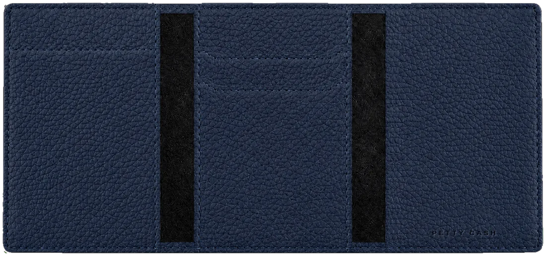 Navy inside of the PETTY CASH summer edition slim wallet with card slots